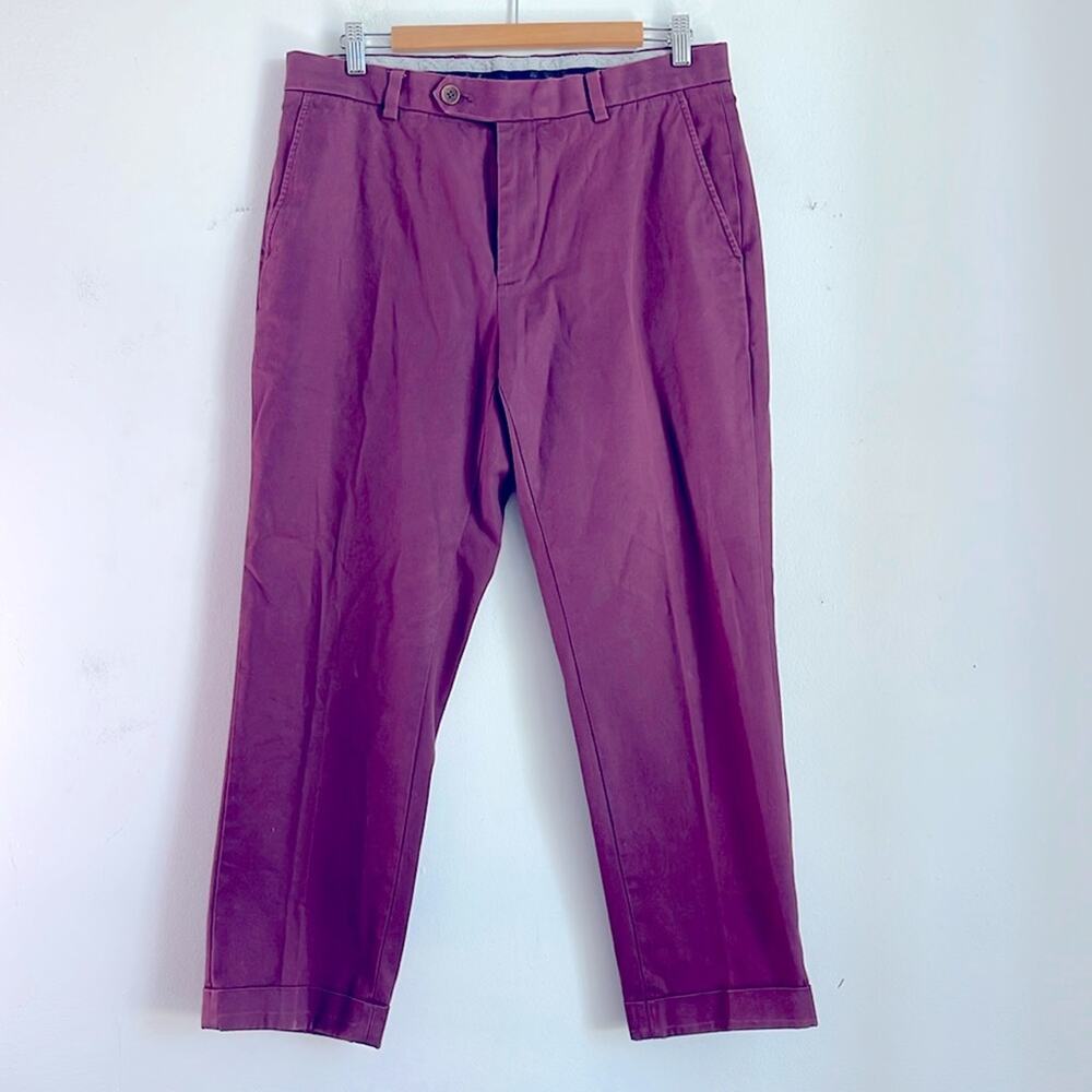Brooks Brothers Supima cotton flat front cuffed dress trouser chino pants 33